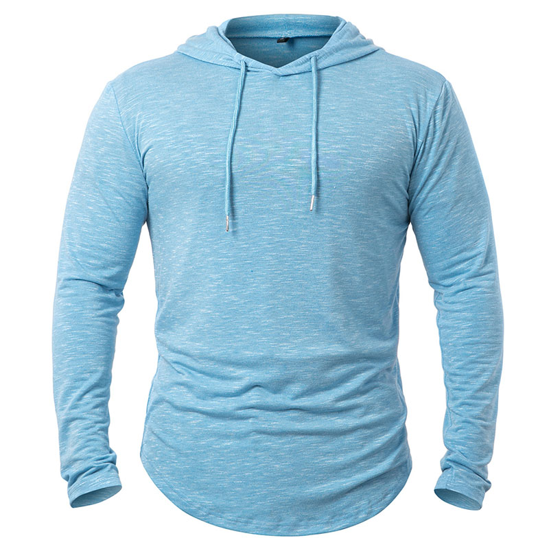 Running Gear Long Sleeve - 남성용 경량 운동 후드 긴 소매