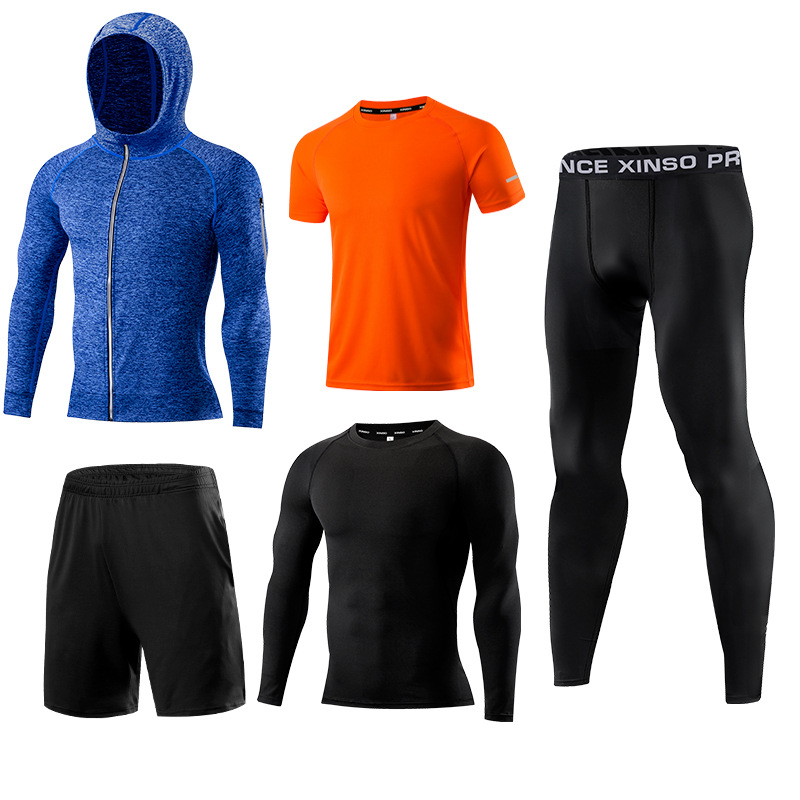 Running Gear Gym - 5피스 남성 피트니스 의류 세트 빠른