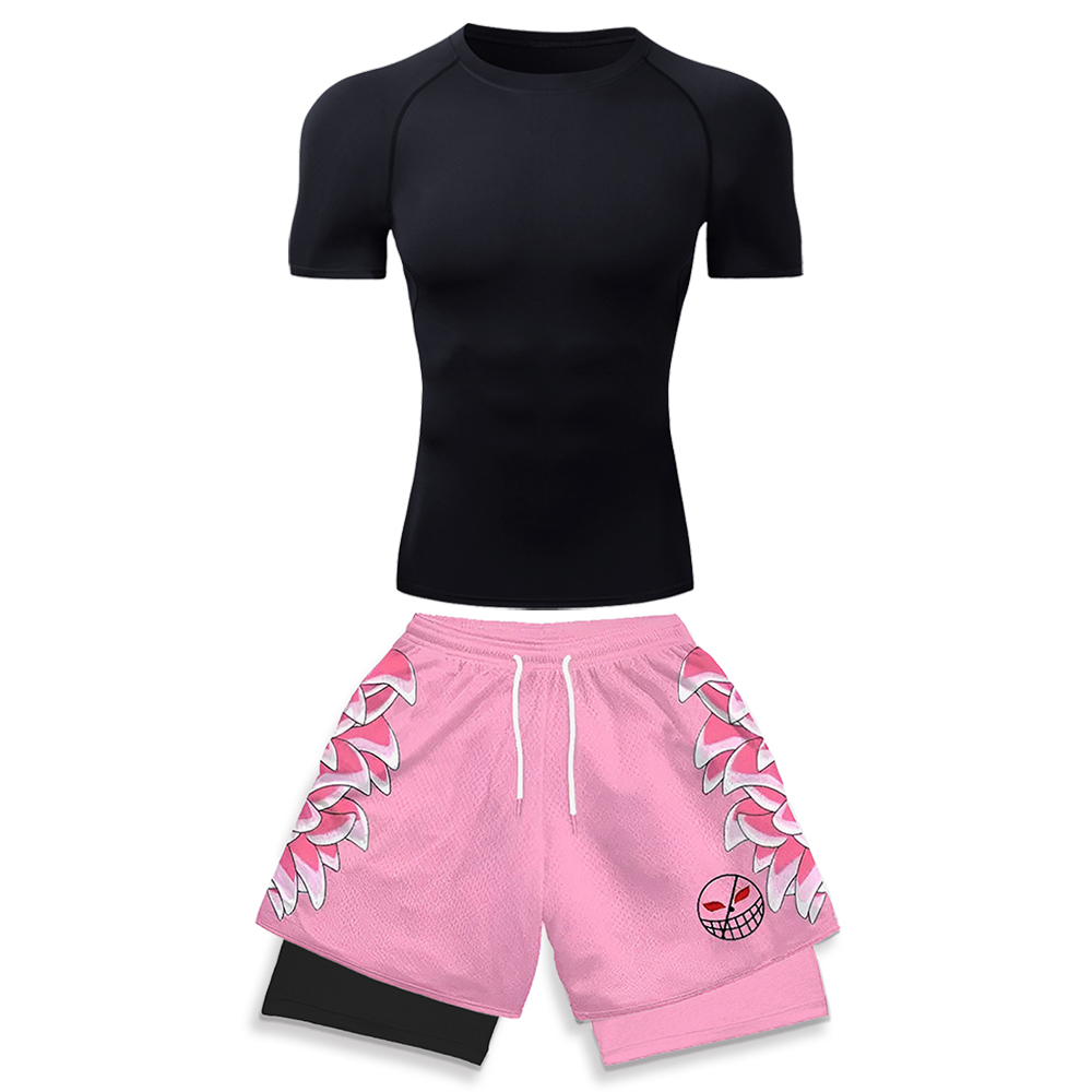 Running Gear Gym - 남성용 고탄력 운동복 화이트 컴프레션 티셔츠