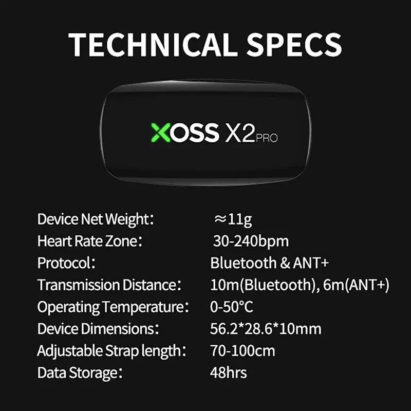 XOSS X2 Pro 가슴 스트랩 심박수 센서 방수 블 - Heart Rate Strap Chest 리뷰 및 가격