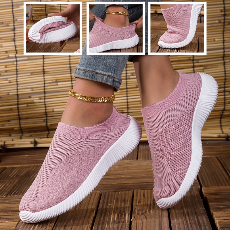 여성용 통기성 니트 메쉬 편안한 플랫 레이스업 슈즈 트 - Running Gear Shoes 리뷰 및 가격