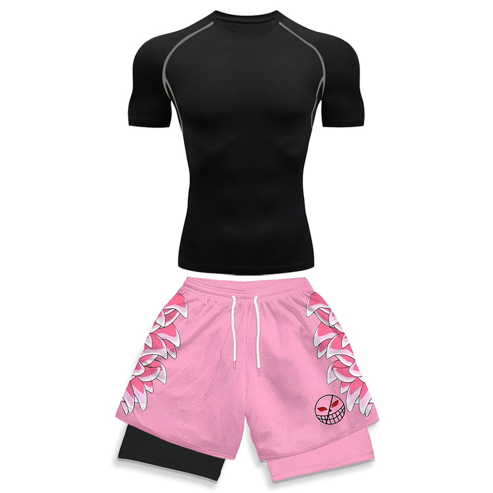 남성용 고탄력 운동복 화이트 컴프레션 티셔츠 & 핑크  - Running Gear Gym 리뷰 및 가격