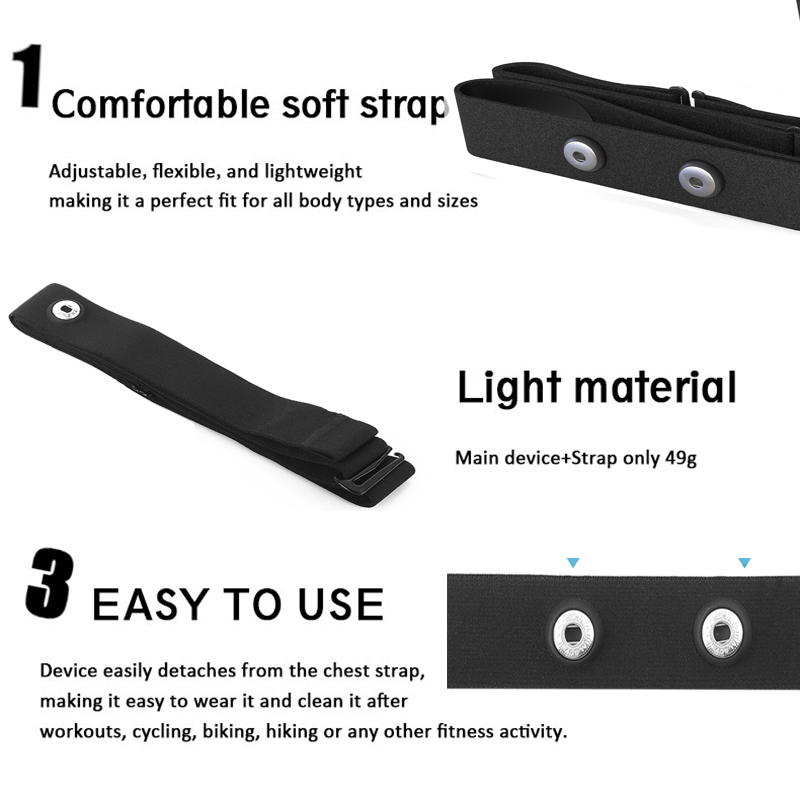 1Pc 심박수 모니터 교체 소프트 스트랩 조절 가능한  - Heart Rate Strap Chest 리뷰 및 가격