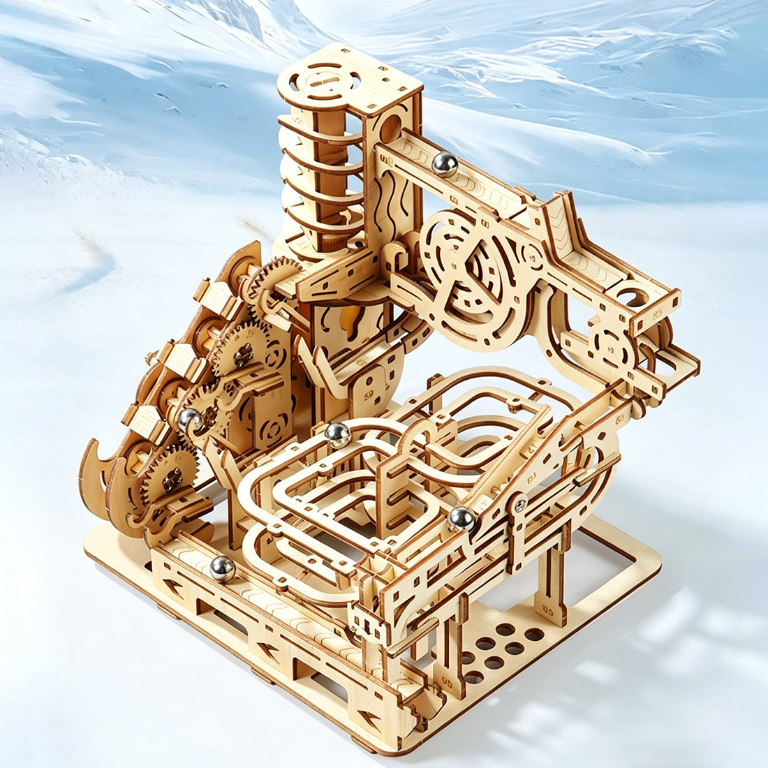 3D 나무 퍼즐 기계식 구슬 런 모델 DIY 조립 ST - Running Gear Gifts 리뷰 및 가격