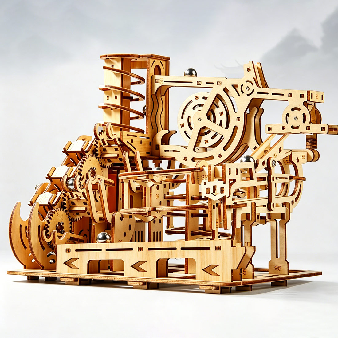 3D 나무 퍼즐 기계식 구슬 런 모델 DIY 조립 ST - Running Gear Gifts 리뷰 및 가격